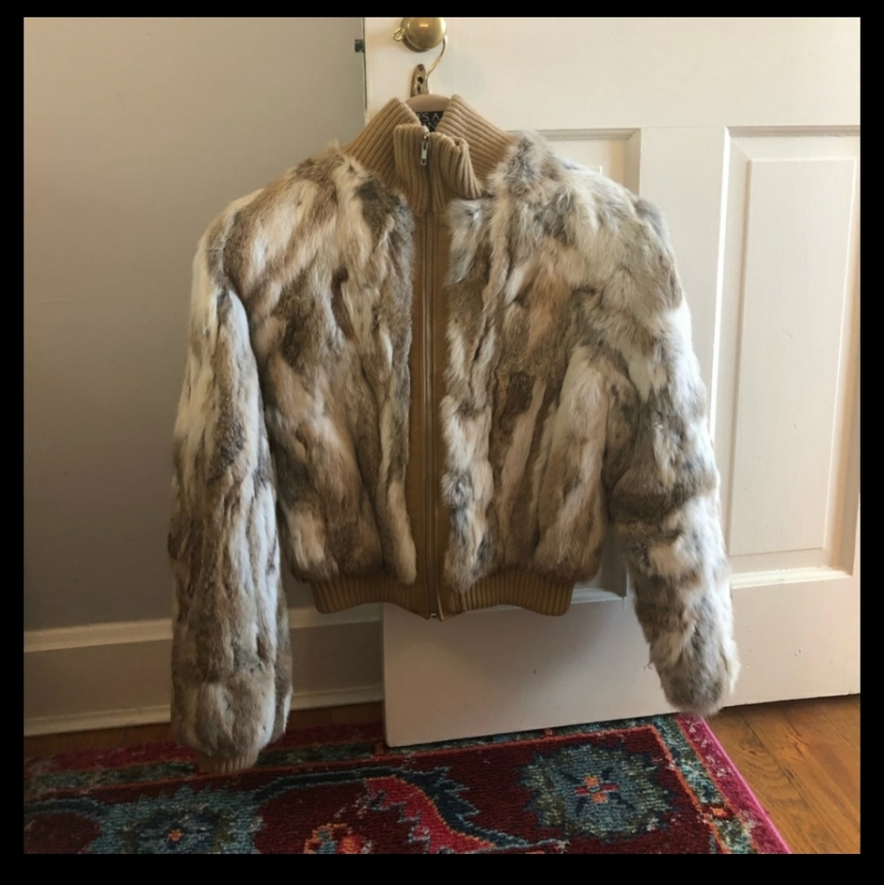 Bomber style fur jacket